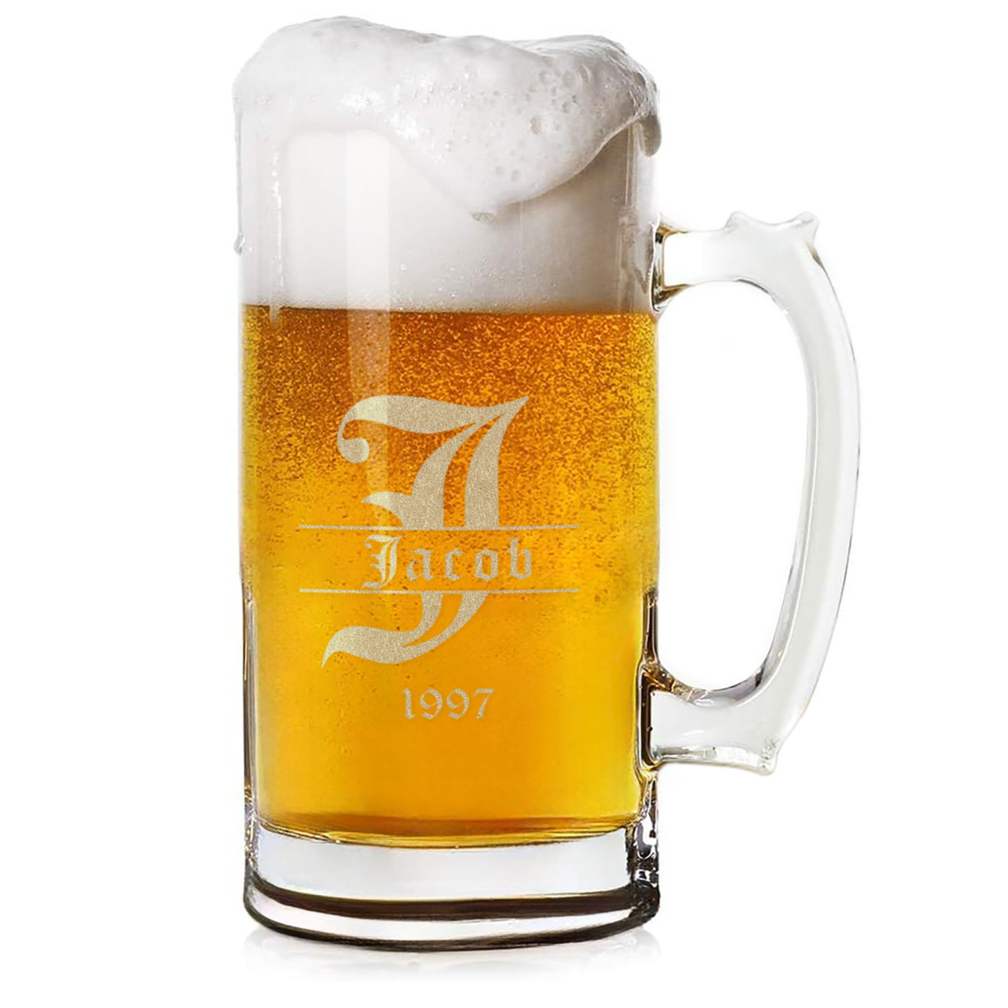 Personalized Beer Mug Laser Engraved Custom Design