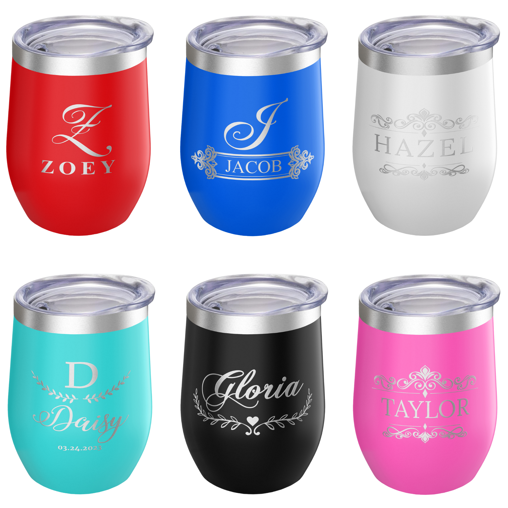Personalised Wine Tumbler Engraved Stemless Wine Cup With Lid Insulated  Travel Coffee Cup Thermal Travel Mug 