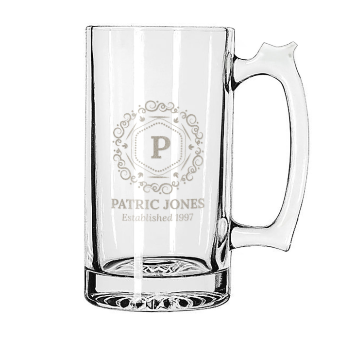 Engraved Beer Mug with handle customized