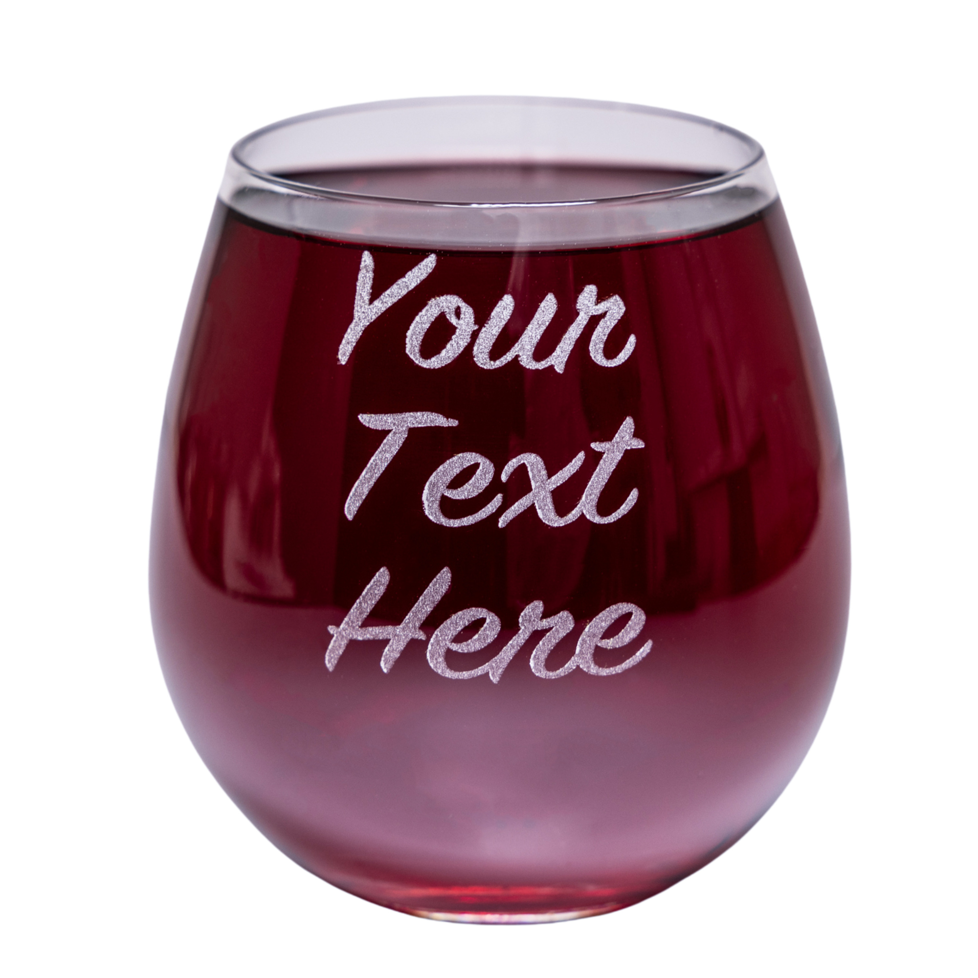 Personalized Stemless Wine Custom Text Laser Engraved